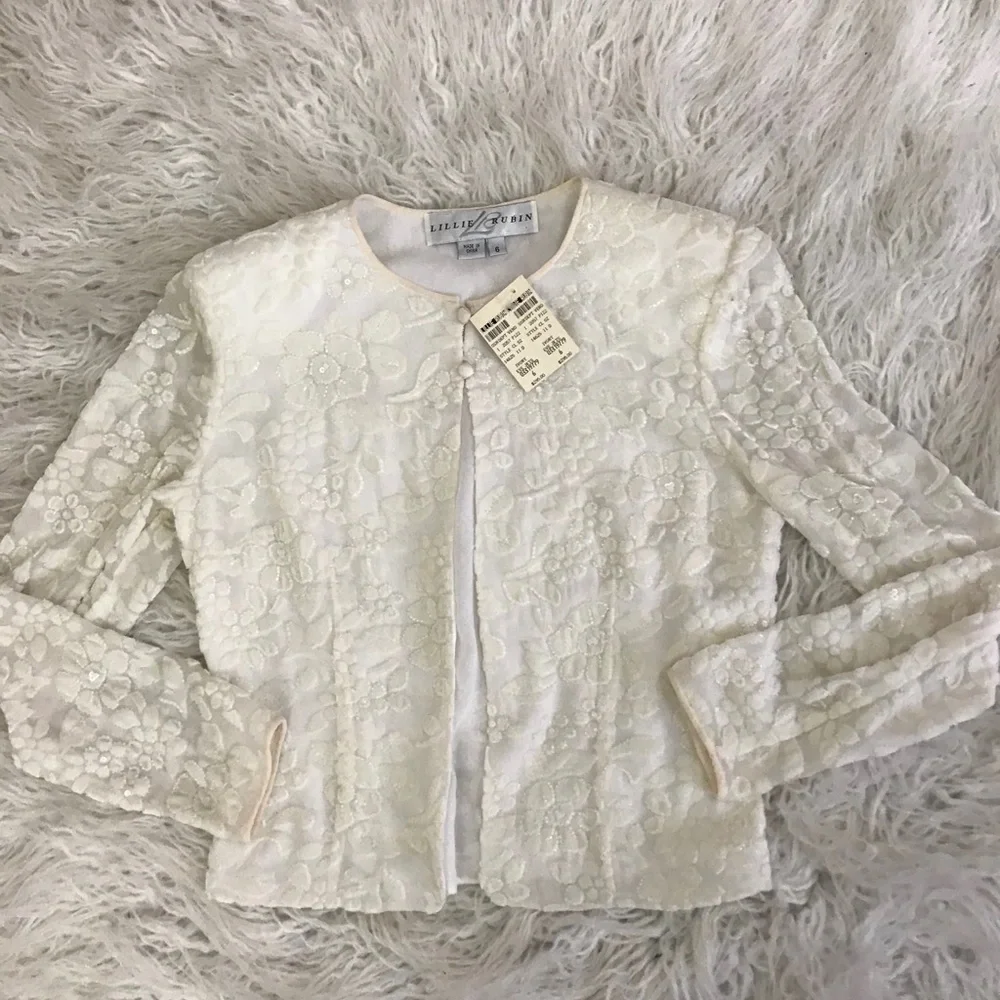 Lillie Rubin Beaded Velvet And Silk Evening Jacket - Picture 5 of 6